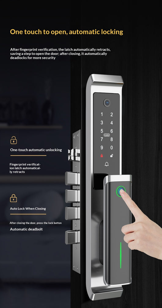 Cerradura Inteligente con Huella Dactilar y Visor Digital para Puertas de Seguridad - Image 8