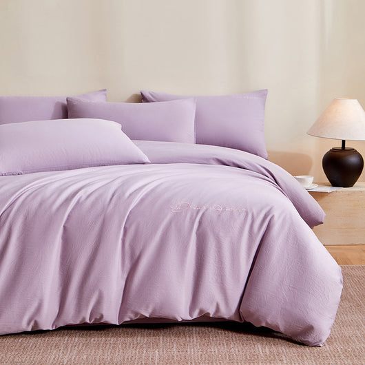 Juego de Cama de Algodón Grueso con Bordado Minimalista - 4 Piezas - Image 4