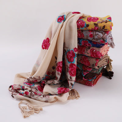 Chal de Viaje Elegante con Bordado Artesanal - Image 22