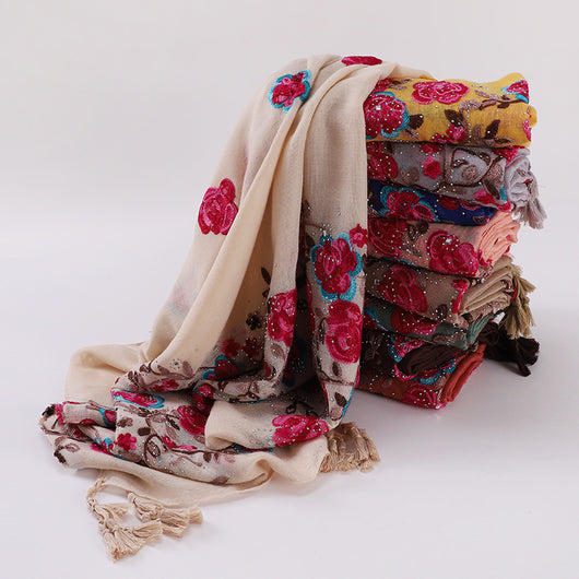 Chal de Viaje Elegante con Bordado Artesanal - Image 22