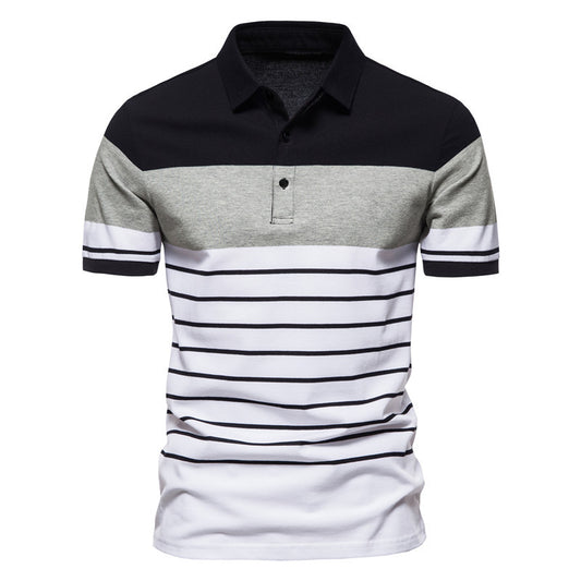 Polo Hombre Rayas Contraste - Camiseta Manga Corta Estilo Europeo - Image 2