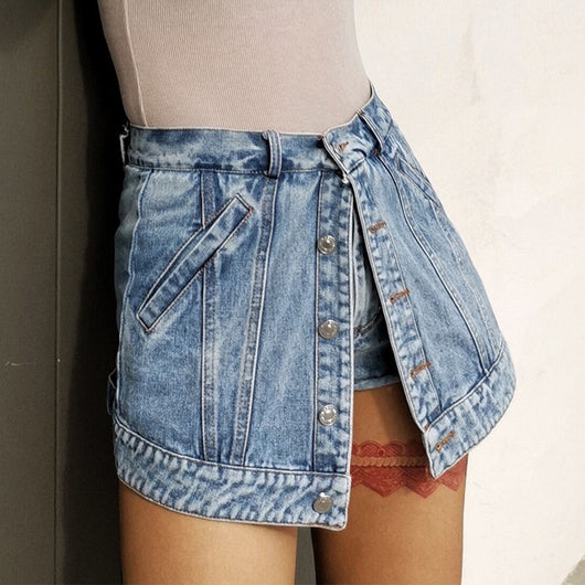 Jeans Talle Alto Monocromático con Paneles - Image 6