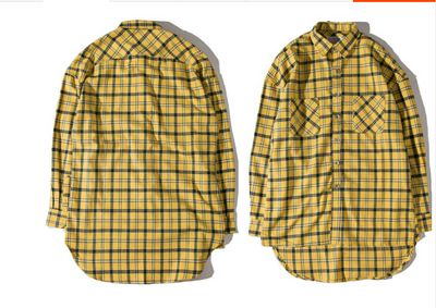 Polera Hombre Cuadrícula Amarillo y Negro - Image 6