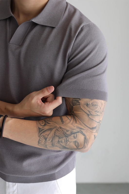 Suéter Tipo Polo de Seda Helada para Hombre - Diseño Sofisticado y Fresco - Image 11