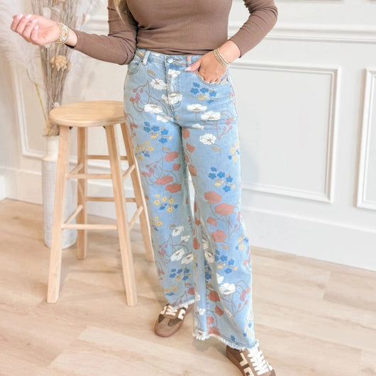 Jeans Sueltos Estampados con Corte Irregular para Mujer - Image 6