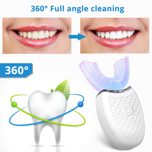 Cepillo de Dientes Eléctrico en U para Niños y Adultos - Limpieza Automática IPX8