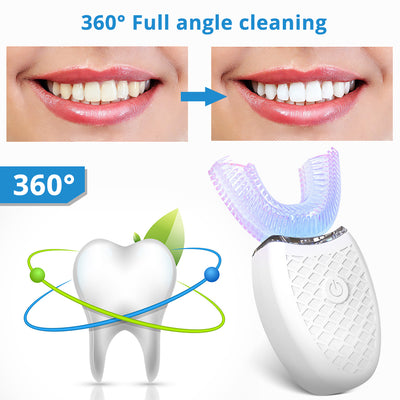 Cepillo de Dientes Eléctrico en U para Niños y Adultos - Limpieza Automática IPX8