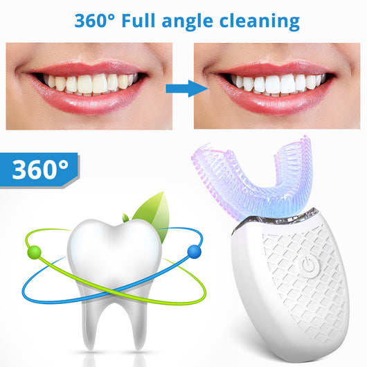 Cepillo de Dientes Eléctrico en U para Niños y Adultos - Limpieza Automática IPX8