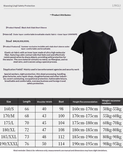 Camiseta Negra Refrigerante Resistente al Corte y Fácil de Limpiar - Image 6