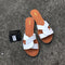 Pantuflas Casuales Cómodas con Hebilla de Cuero para Mujer Talla Grande