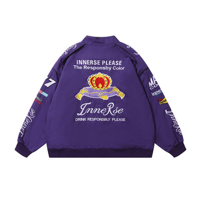 Chaqueta Deportiva Suelta Sin Cuello con Cierre - Estilo Béisbol Negro - Image 3