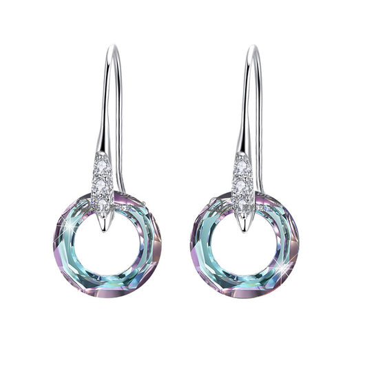 Anillo Universo Cristal Austriaco Plata 925 con Aretes Gancho Diamante - Image 16