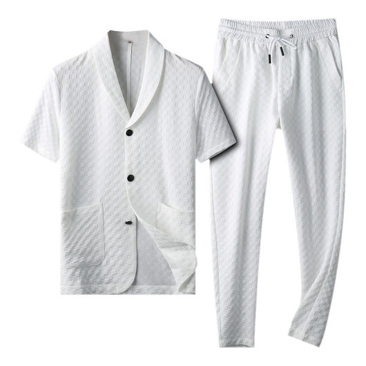 Traje Casual Hombre Cuello Estampado Oscuro - Image 4