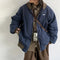 Abrigo Acolchado Retro con Cuello Alto para Hombre