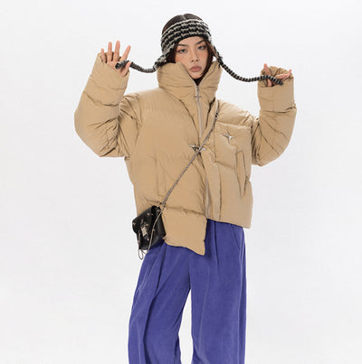 Chaqueta de Panadero con Detalles Metálicos Asimétricos
