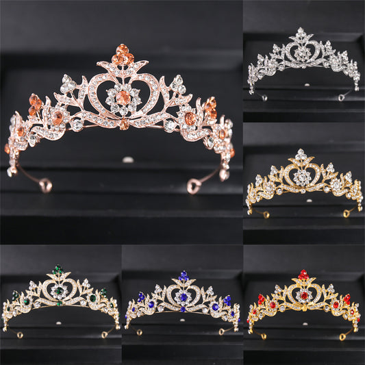 Corona de Novia Estilo Barroco con Perlas y Pedrería de Aleación