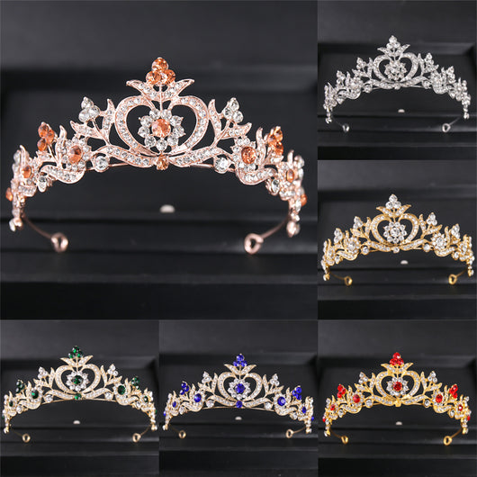 Corona de Novia Estilo Barroco con Perlas y Pedrería de Aleación