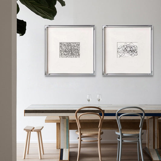 Cuadro Decorativo Minimalista Líneas Geométricas Blanco y Negro