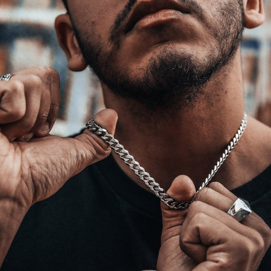Cadena de Acero Inoxidable Hexagonal Pulida Estilo Hip-Hop para Hombre - Image 11