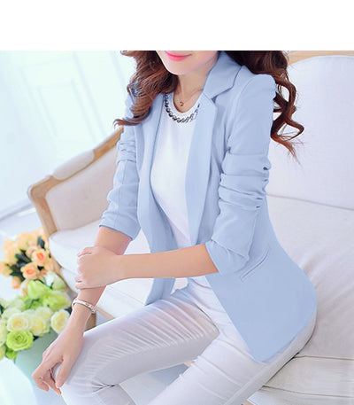 Blazer Slim Coreano de Manga Larga para Mujer - Image 3