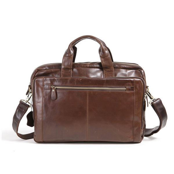 Maletín Ejecutivo de Cuero Genuino con Compartimento para Laptop