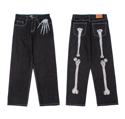 Jeans Negros con Bordado de Calavera para Hombre - Image 7