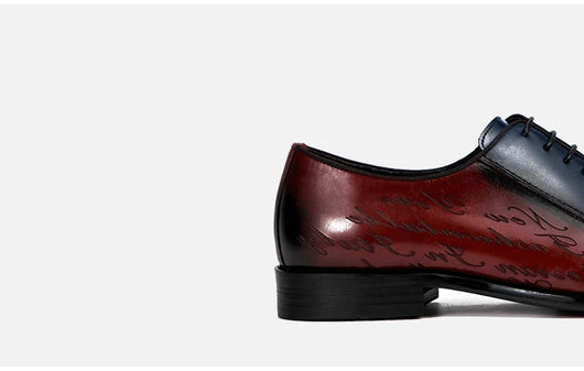Zapatos Oxford de Cuero Genuino Talla Grande Hombre Punta Cuadrada Bicolor - Image 16
