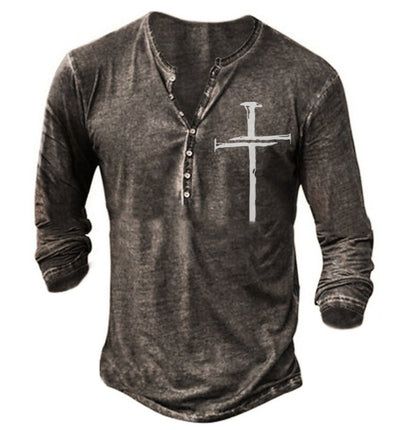 Camiseta Casual de Manga Larga con Estampado Moderno para Hombre - Image 11