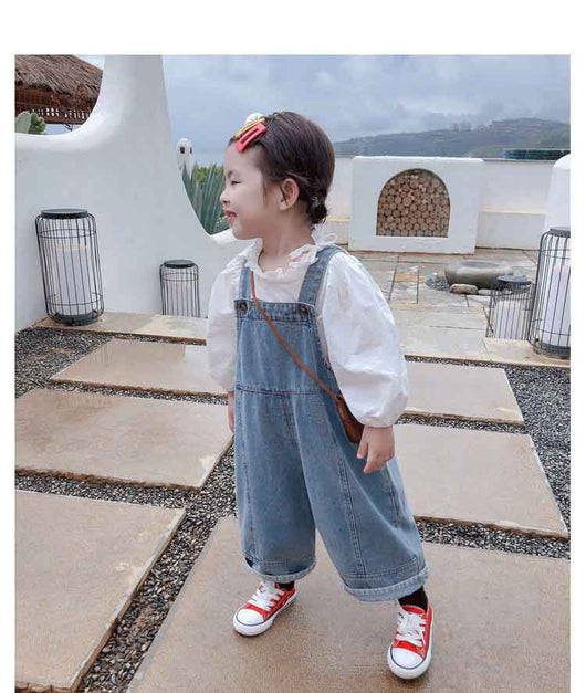 Pantalones Denim Infantiles con Tirantes para Otoño - Image 6