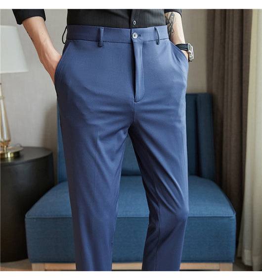Pantalones Casuales Slim Fit de Color Sólido para Hombre - Image 19