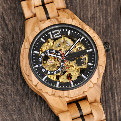 Reloj Mecánico Automático de Madera - Image 8