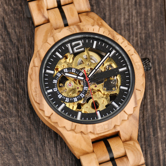 Reloj Mecánico Automático de Madera - Image 8