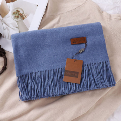 Bufanda de Imitación Cachemira en Colores Sólidos para Mujer - Image 28
