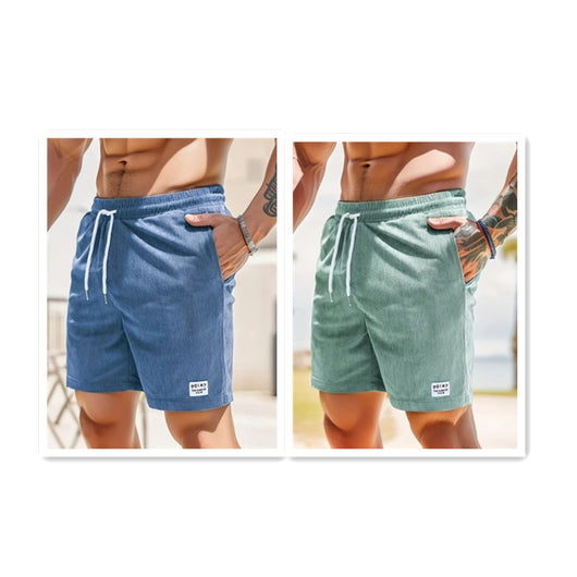 Pantalones Cortos de Verano en Pana con Cordón Ajustable para Hombre - Image 17
