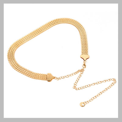 Cinturón de Cadena Dorada con Patrón Ondulado para Mujer - Image 8