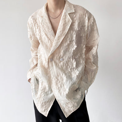 Camisa Unisex Jacquard Bordada en Tono Albaricoque - Image 17