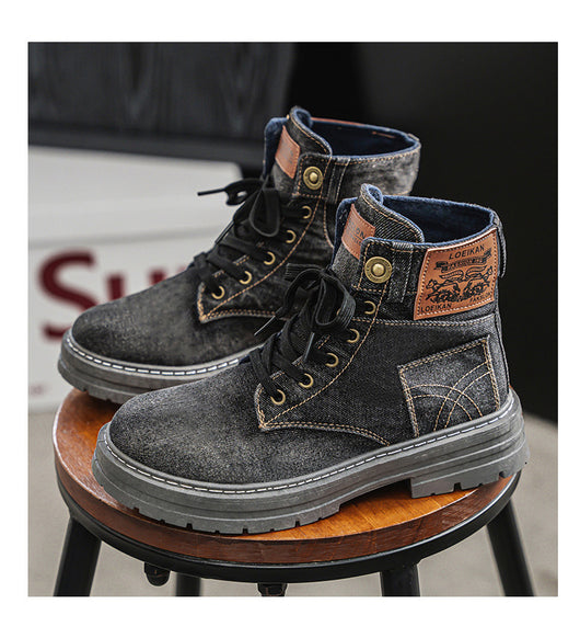 Botas Martin Denim Talla Grande para Hombre - Calzado de Trabajo Versátil - Image 26