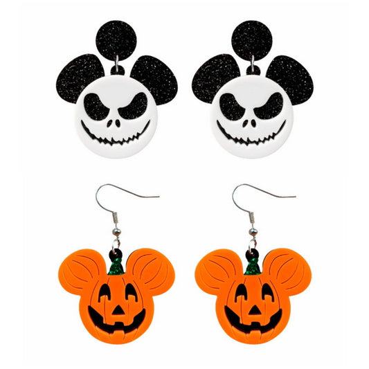 Aretes Temáticos Halloween: Fantasma, Calabaza y Murciélago