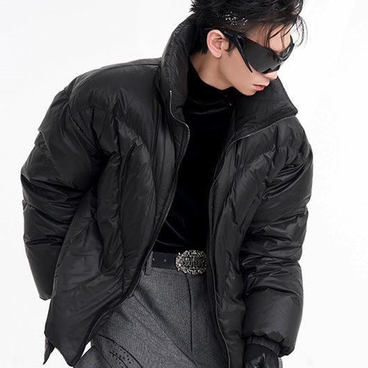 Abrigo de Invierno Grueso con Cuello de Pie Negro - Image 3
