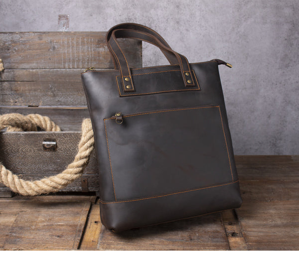 Bolso de Cuero Genuino Estilo Retro para Hombre - Primera Capa