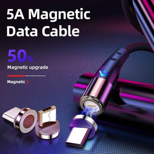 Cable de Carga Rápida Magnético 3A-5A con Transferencia de Datos - Image 4