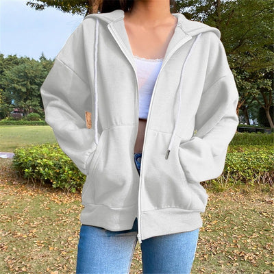 Chamarra Suelta de Cierre para Mujer - Estilo Urbano - Image 18