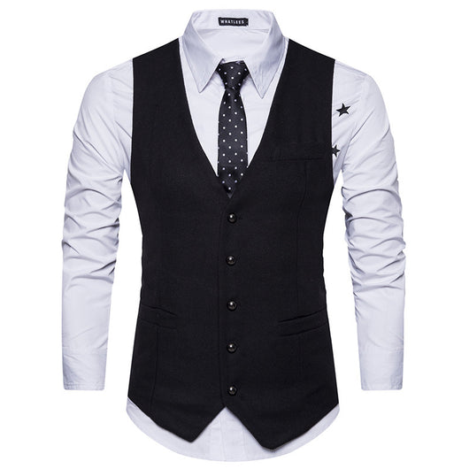 Chaleco de Traje Slim Fit Profesional Británico para Hombre - Image 3