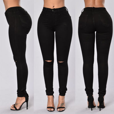 Jeans Lápiz para Mujer con Detalles Rotos en Cadera - Image 10