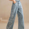 Calças Jeans Stretch Bordadas Plus Size