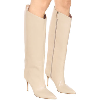 Botas Stiletto Hasta la Rodilla con Punta Afilada y Cierre Interno - Image 4