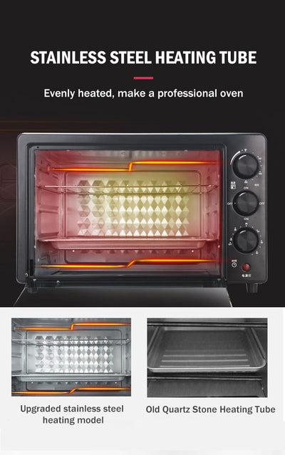 Horno Eléctrico Multifunción 25L con Doble Capa para el Hogar - Image 24