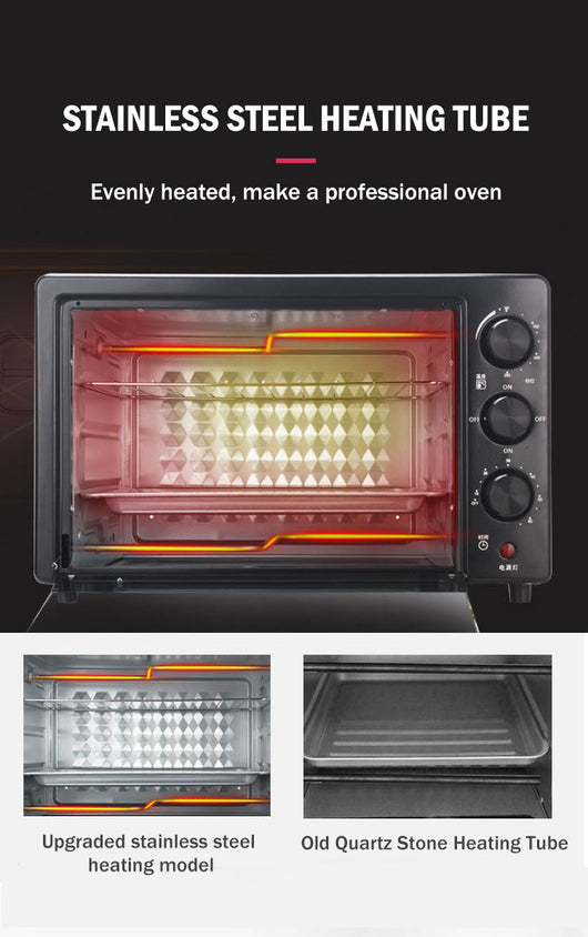Horno Eléctrico Multifunción 25L con Doble Capa para el Hogar - Image 24