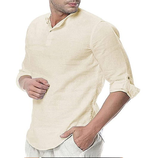 Camisa Casual de Algodón y Lino para Hombre - Image 10