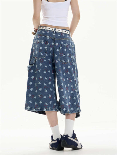 Pantalón Denim Estampado Crop Ancho y Suelto - Image 7